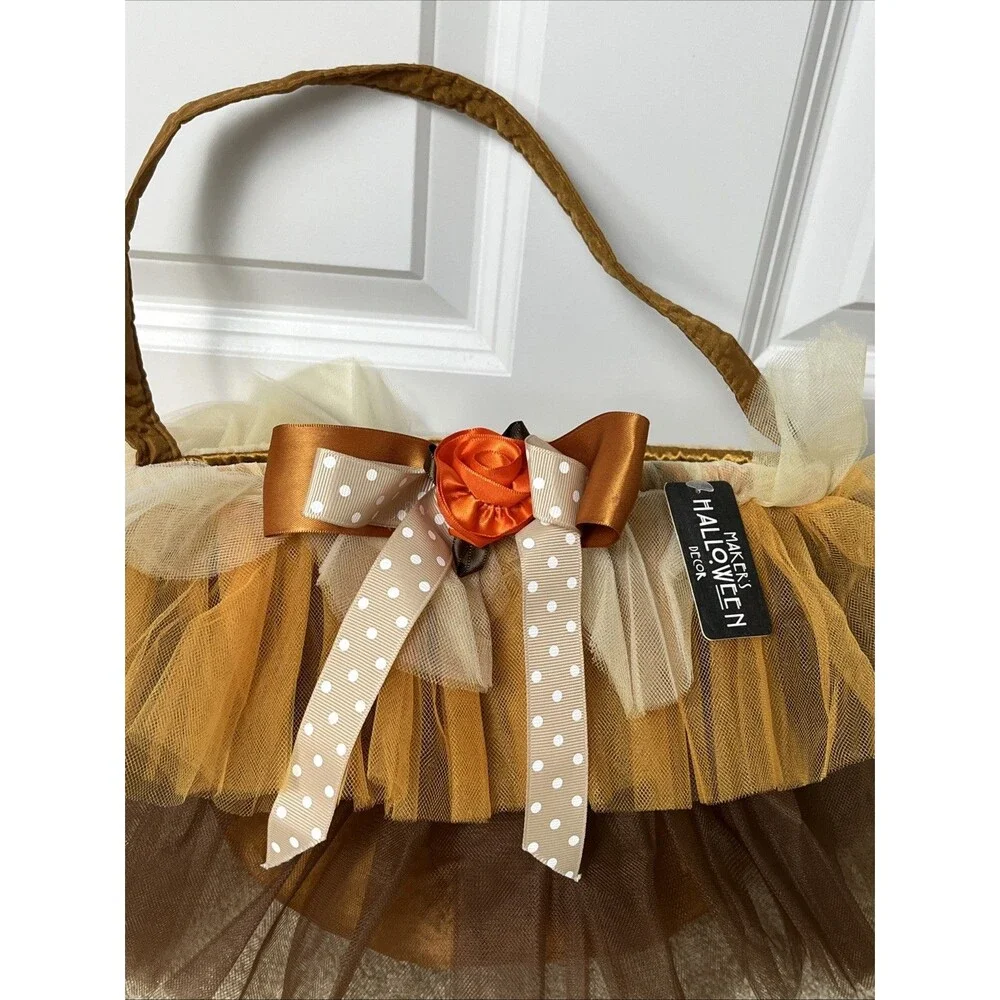 NWT Marker’s Halloween Golden Brown FAIRY FLOWER TULLE CANDY TREAT BAG‎ COSTUME